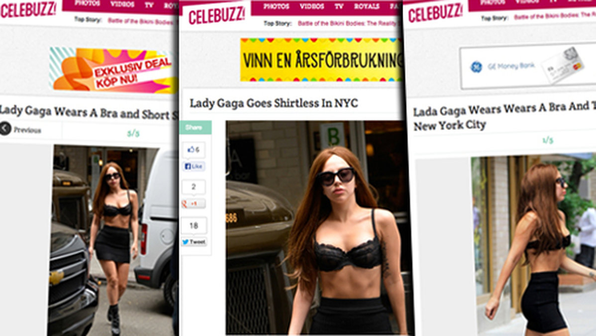 Lady Gaga gjorde New York i bara behå och en tight kjol. 