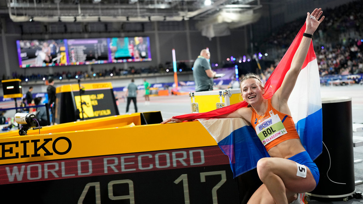 Femke Bol, färsk världsmästare och innehavare av ett nytt världsrekord på 400 meter.