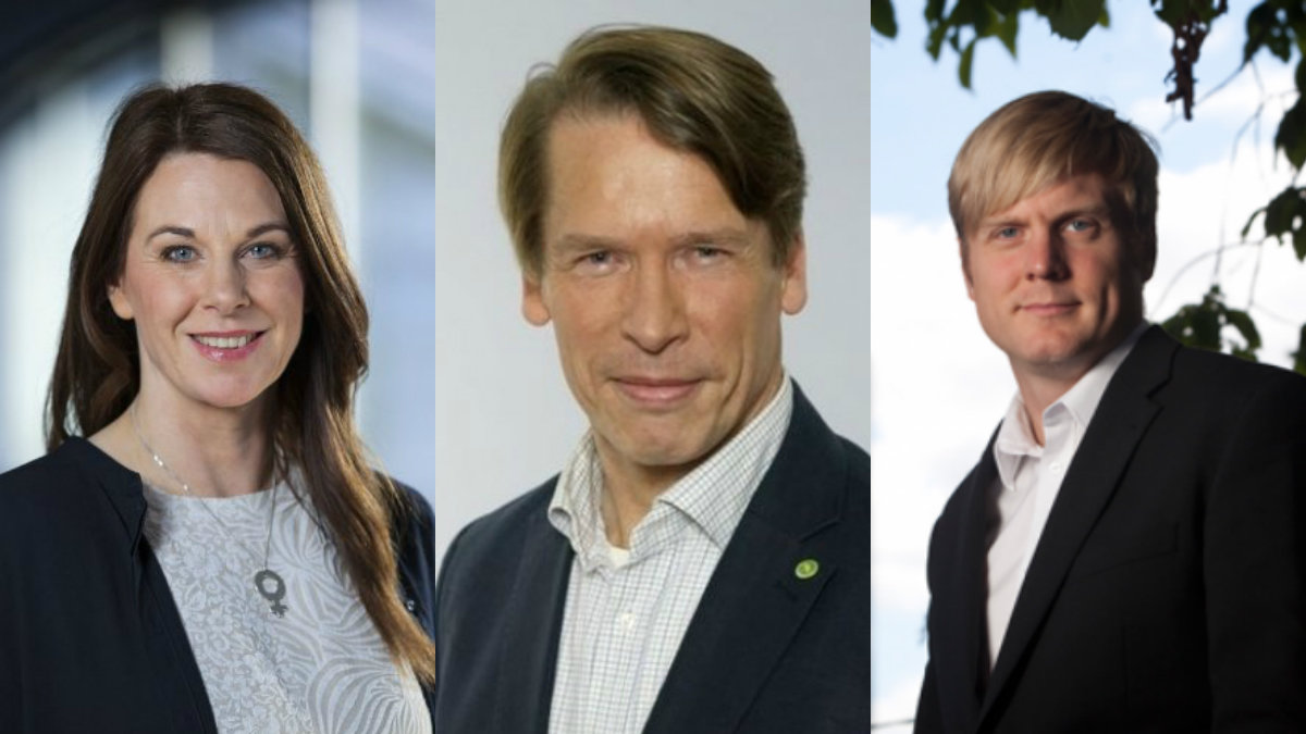 Annica Hjerling, Mats Pertoft och Tomas Eriksson från Miljöpartiet i Stockholm