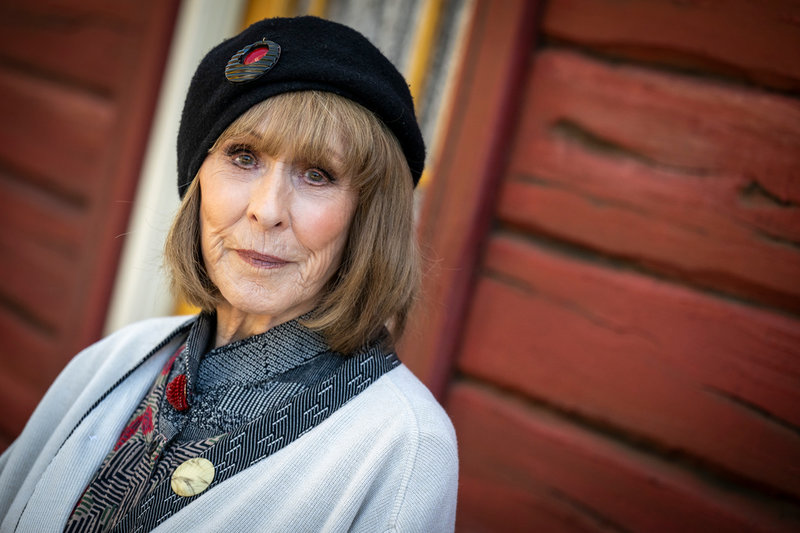 Eva Rydberg vid tisdagens pressträff inför uppsättningen av "Hjälten från Öresund" på Fredriksdalsteatern i Helsingborg.