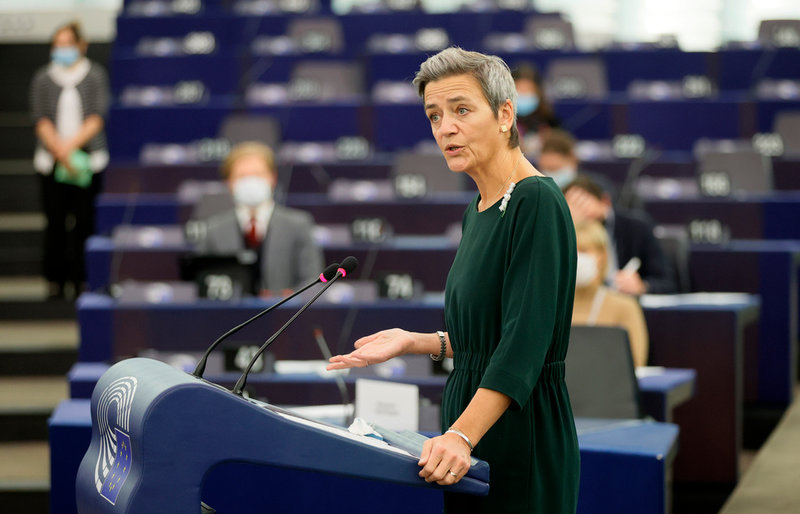 EU:s digitaliseringskommissionär Margrethe Vestager. Arkivbild.