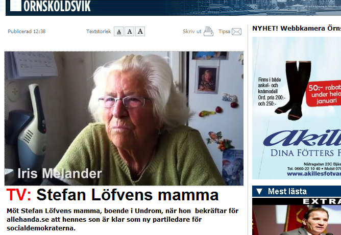 Stefan Löfvens mamma Iris Melander.