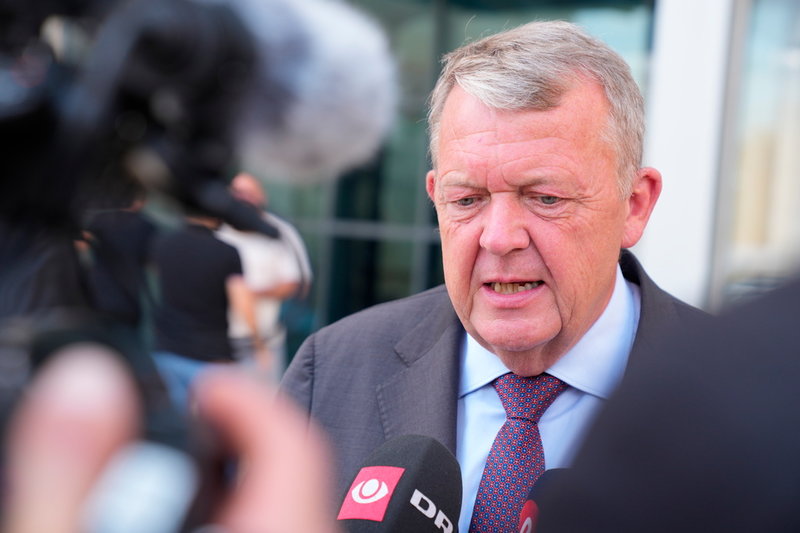 Danmarks utrikesminister Lars Løkke Rasmussen i Ramallah på Västbanken under söndagen.