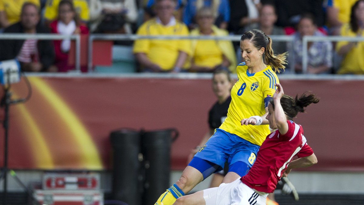 Lotta Schelin och resten av Sverige fick bara oavgjort mot Danmark.