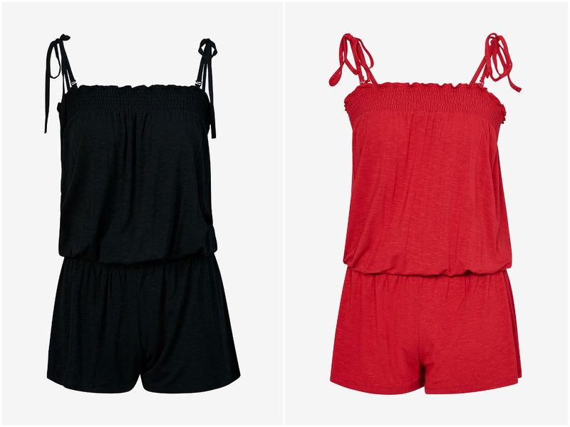 Kort jumpsuit i trikå
