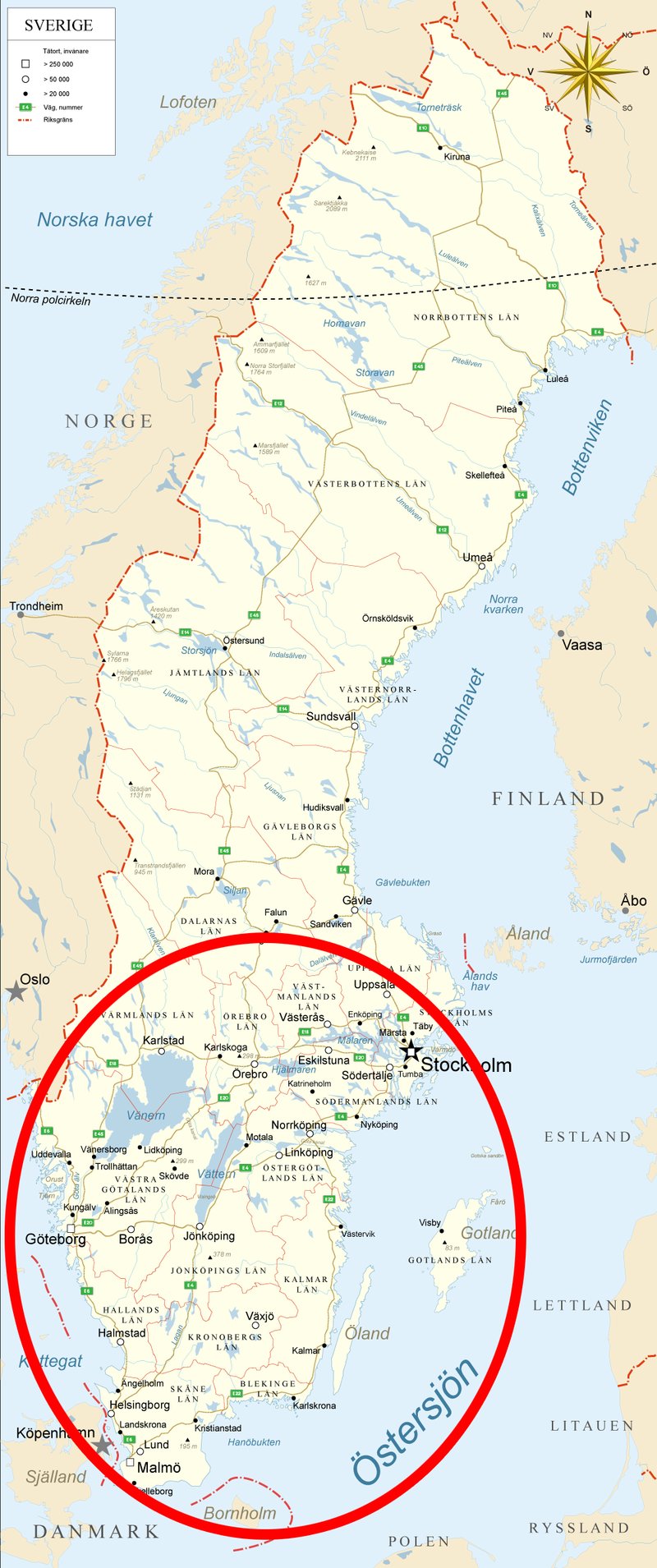 Karta över Sverige