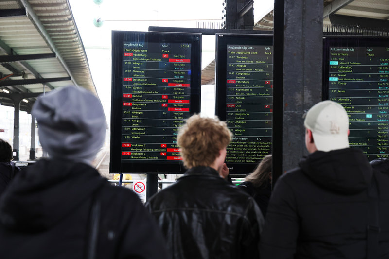 Flera tåg har ställts in.