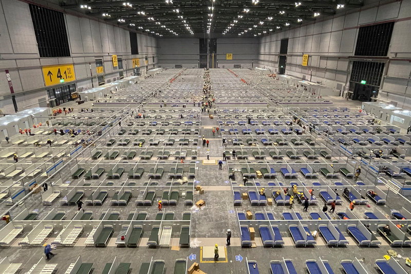 Utställningscenter har byggts om till lokal för covidsmittade i Shanghai.