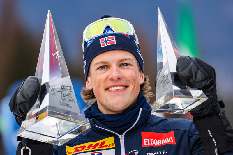 Norske stjärnan Johannes Høsflot Klæbo är regerande Tour de Ski-mästare. Arkivbild.