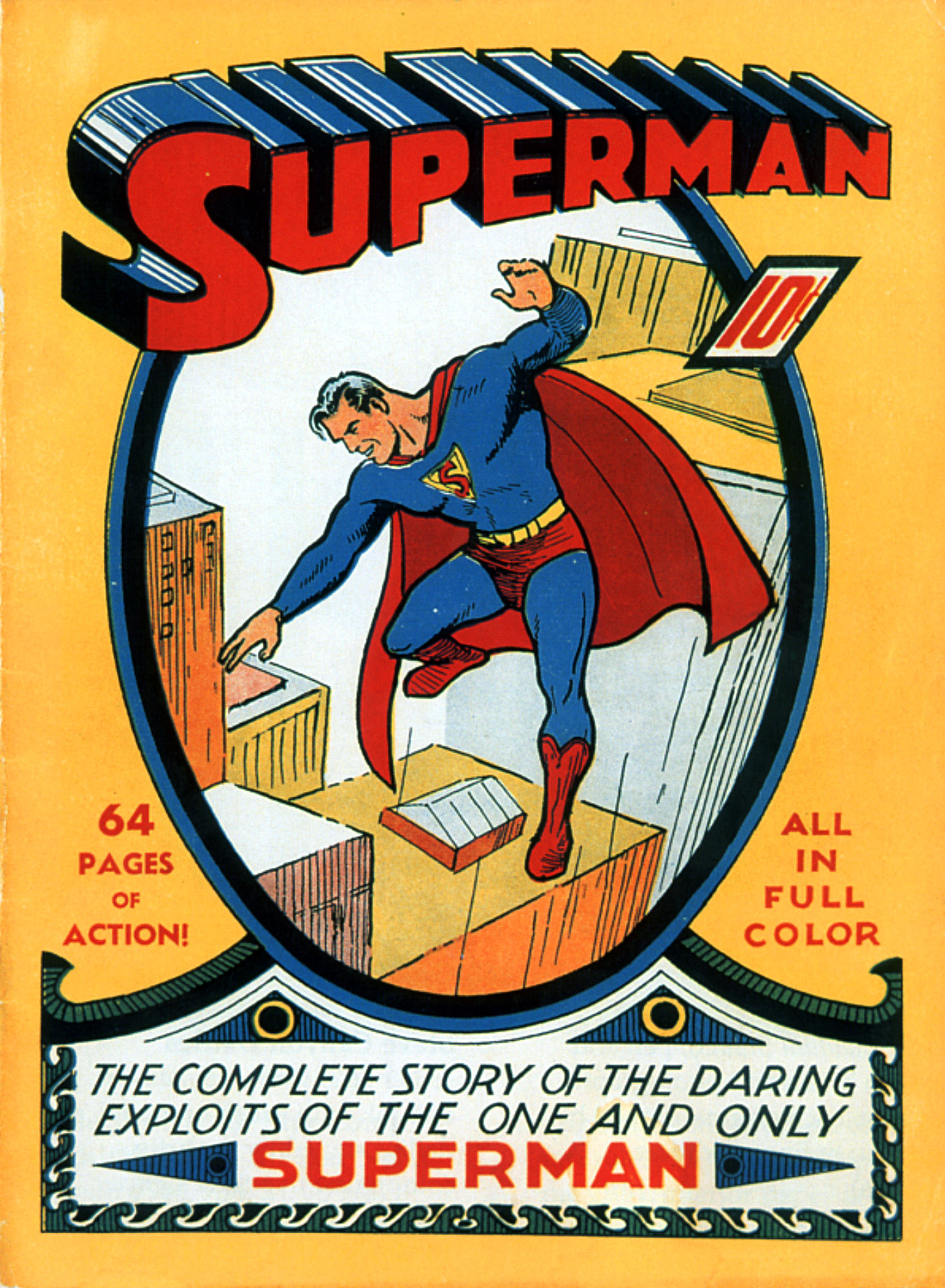 Den första Stålmannen-serien gavs ut i USA år 1939.
När detta ex såldes på en auktion i slutet på 90-talet föll slutbudet på hela 51 750 dollar.