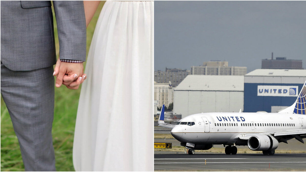 Ett brudpar kastades nyligen av från United Airlines.