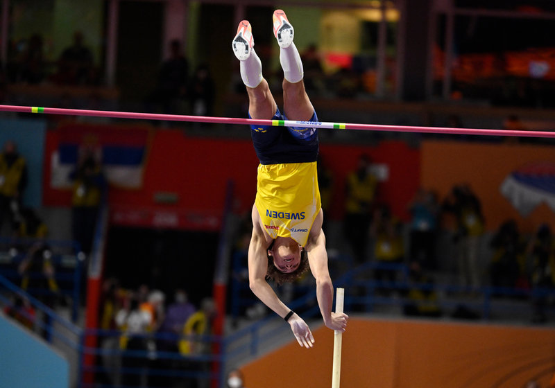 Duplantis satte tre världsrekord 2022. Arkivbild.
