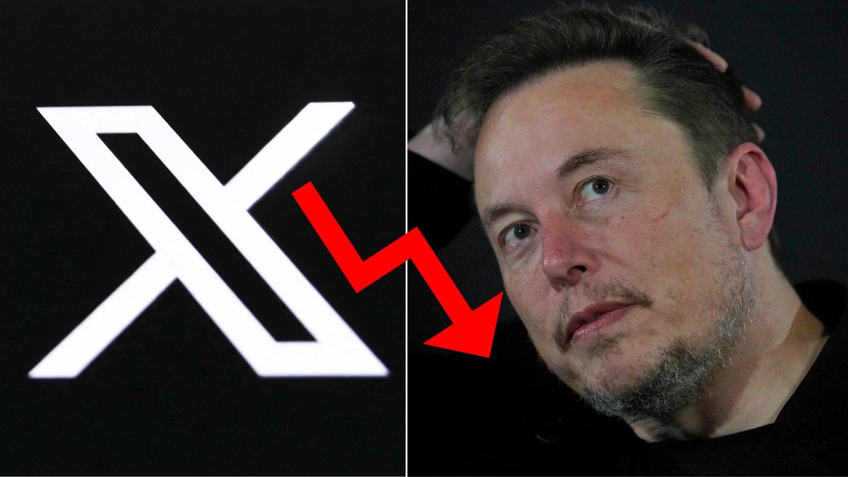 Elon Musks X, tidigare Twitter, har sjunkit rejält i värde.