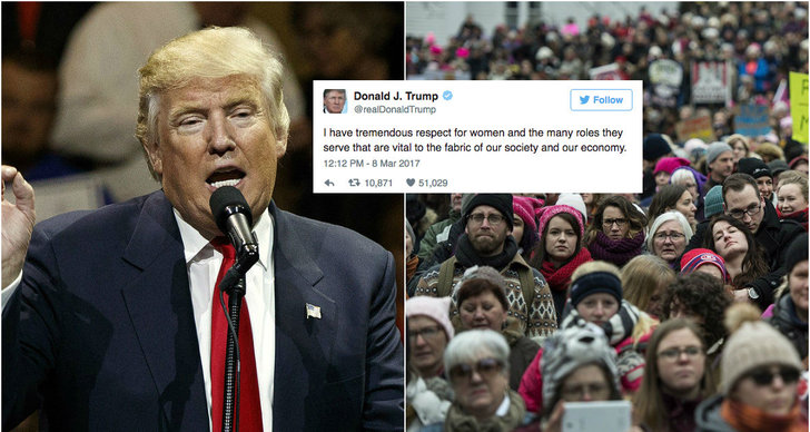 Donald Trump, Twitter, Internet, Internationella kvinnodagen, Tweets