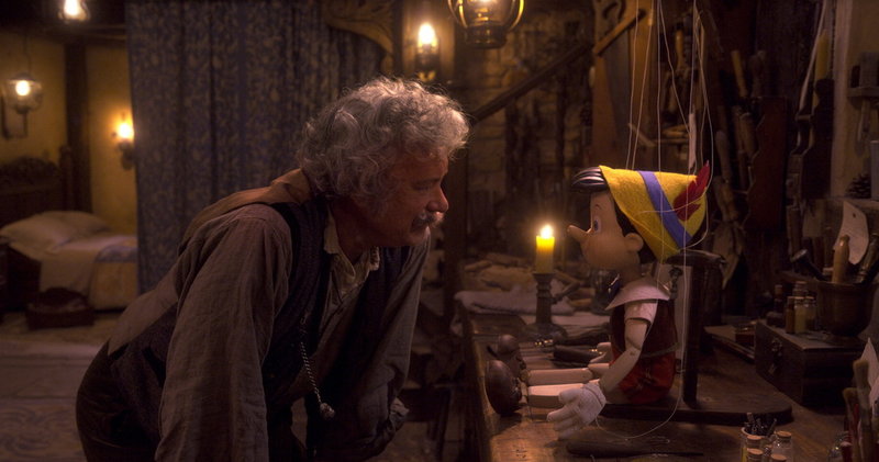 Gepetto och Pinocchio i Disneys nyversion. Pressbild.