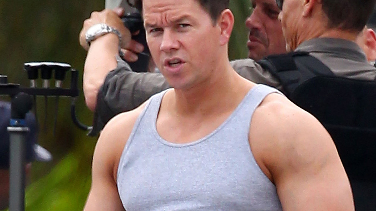 Mark Wahlberg biffade minst sagt upp sig inför rollen i filmen Pain and Gain där han spelar mot wrestlingstjärnan Dwayne Chambers aka The Rock.