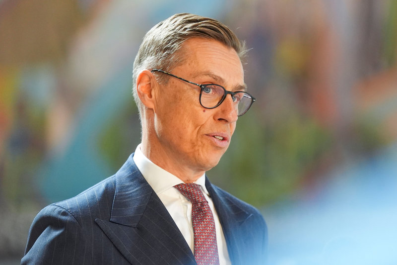 Presidenten i Finland Alexander Stubb har kammat hem andraplatsen i triathlon. Arkivbild. 