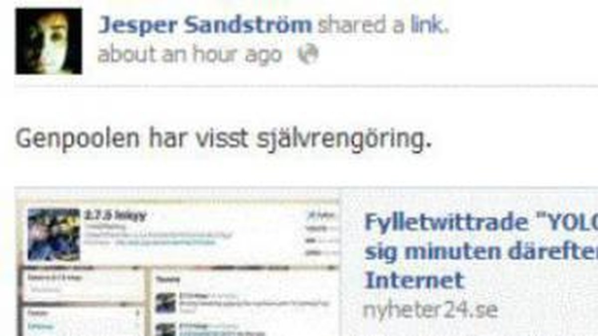 Jesper Sandströms kritiserade Facebook-uppdatering