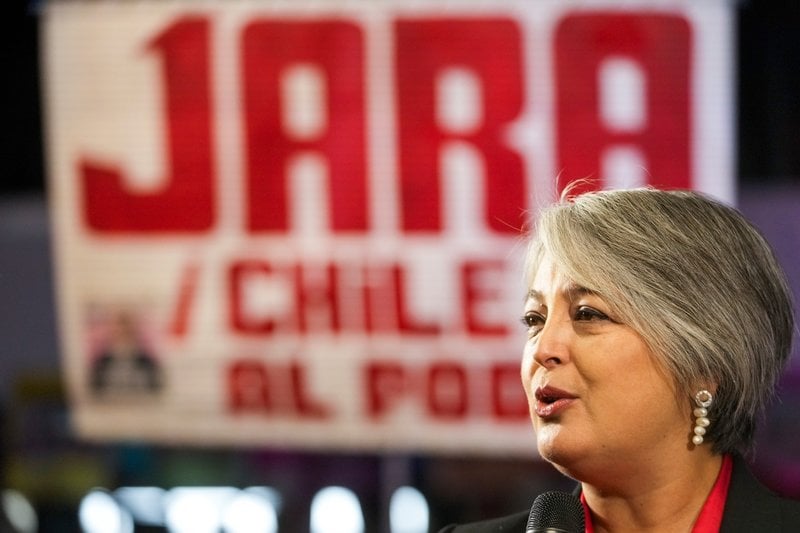 Det regerande vänsterblockets kandidat Jeannette Jara under valkampanjen i september.