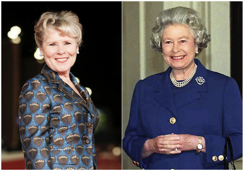 Imelda Staunton, till vänster, tar över rollen som drottning Elizabeth, till höger, i den femte säsongen av 'The crown'. Arkivbild.