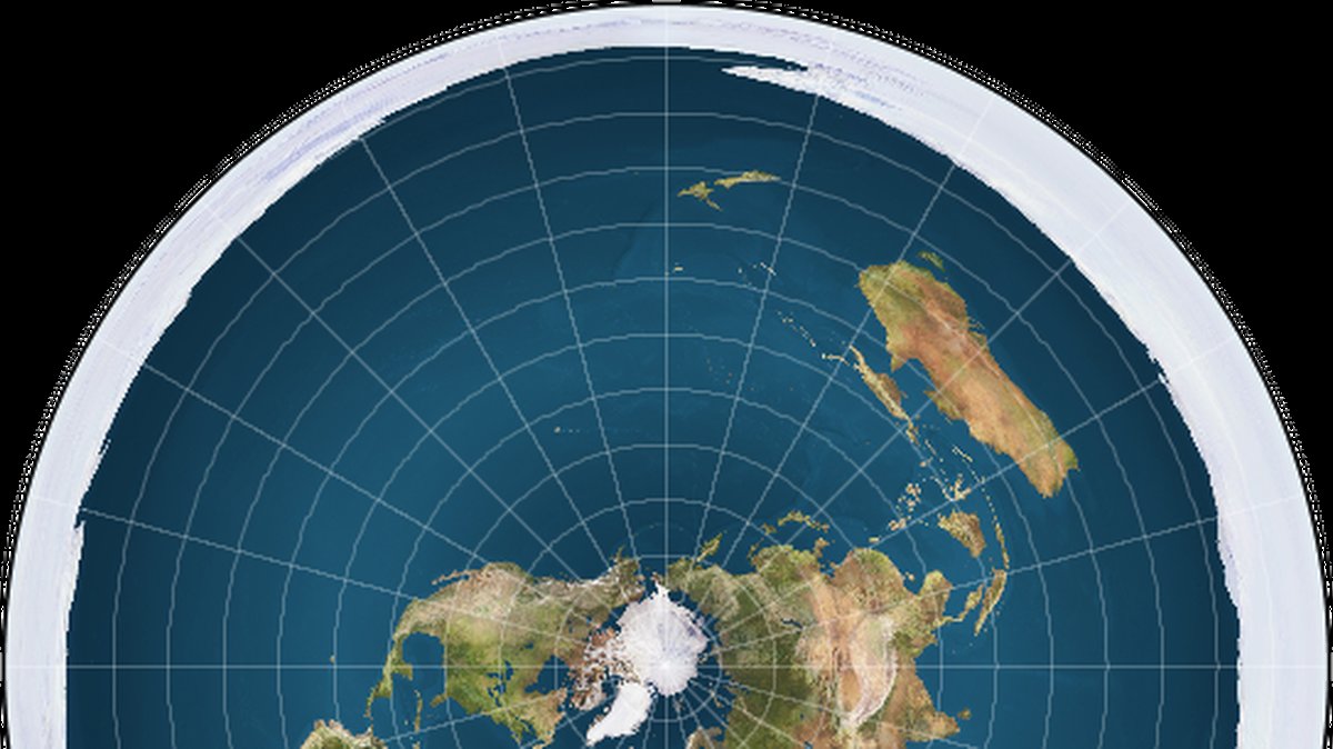 Världskartan enligt Flat Earth-rörelsen.