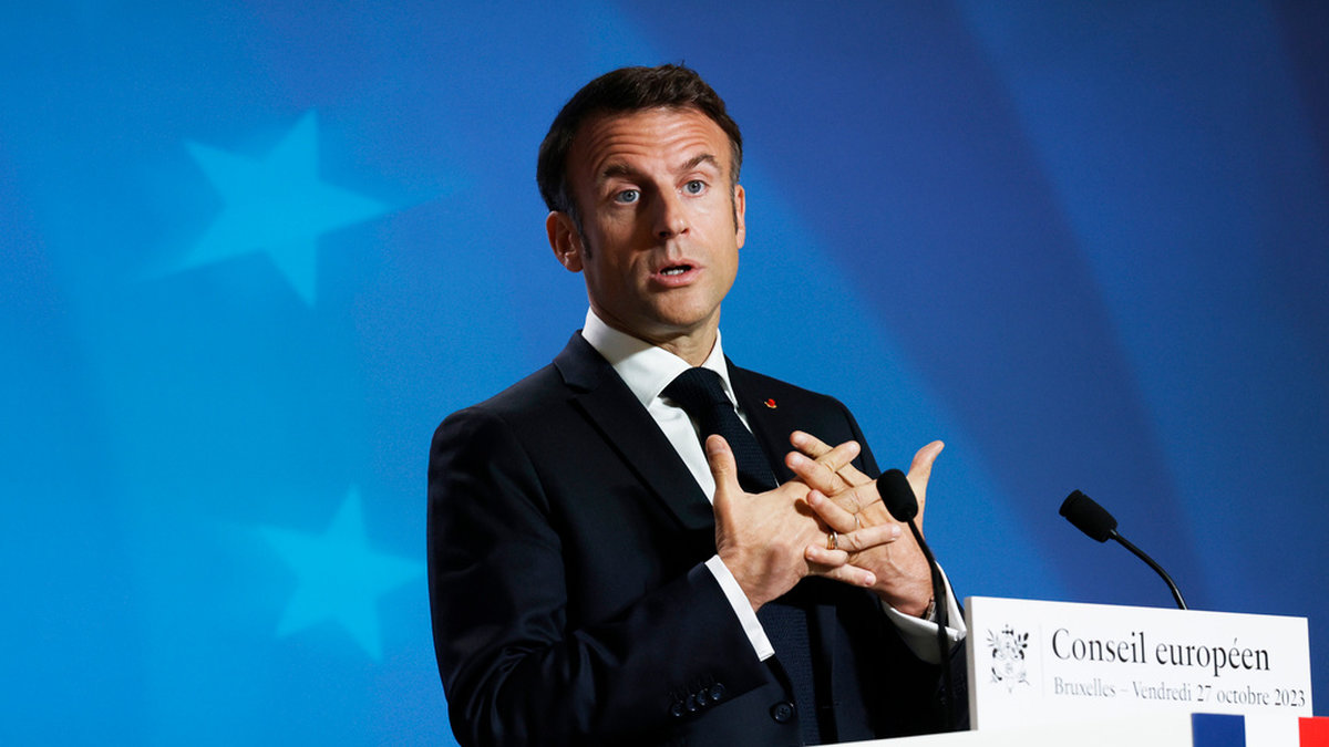 Frankrikes president Emmanuel Macron vill lägga till den franska aborträtten i konstitutionen. Arkivbild.