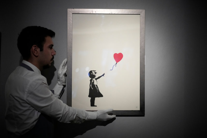 En 'Girl with balloon' såldes i december för motsvarande 3,7 miljoner kronor. Arkivbild.