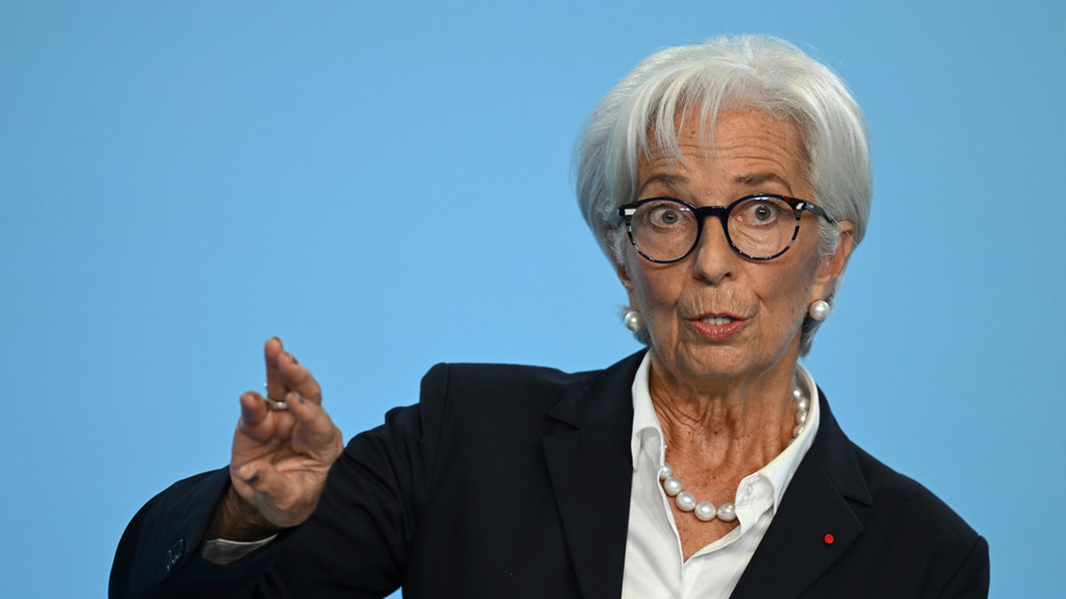 Något lägre inflation i stora euroländer som Tyskland och Spanien minskar på trycket på Euroepiska centralbanken (ECB) – med Christine Lagarde som chef – att fortsätta med stora räntehöjningar. Arkivbild.
