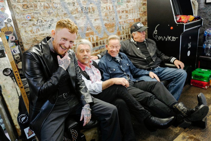 Frank Carter, Glen Matlock, Paul Cook och Steve Jones i det återförenade Sex Pistols i mars.