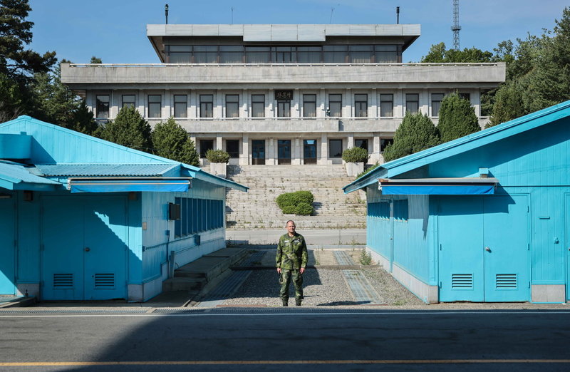 Det så kallade Gemensamma säkerhetsområdet (JSA), den del av den demilitariserade zonen där nordkoreanska och sydkoreanska styrkor står emot varandra.