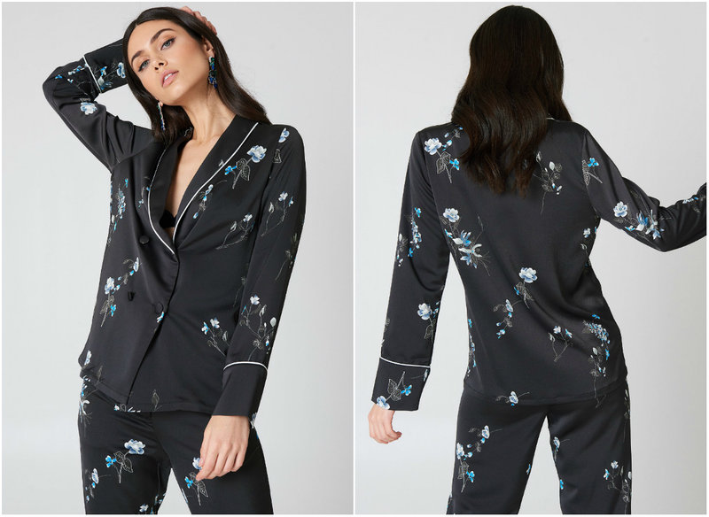 Svart kavaj i pyjamasmodell