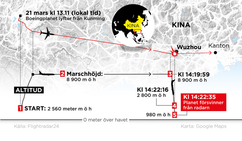 Efter ungefär en timmes färd och på närmare 9 000 meters höjd började flygplanet plötsligt dyka skarpt.