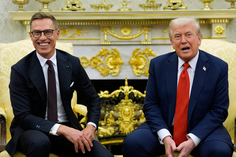 Alexander Stubb och Donald Trump i Vita huset vid ett möte i oktober.