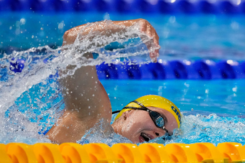 VM-debutanten Thilda Häll fick inte till det på 1 500 meter fritt.