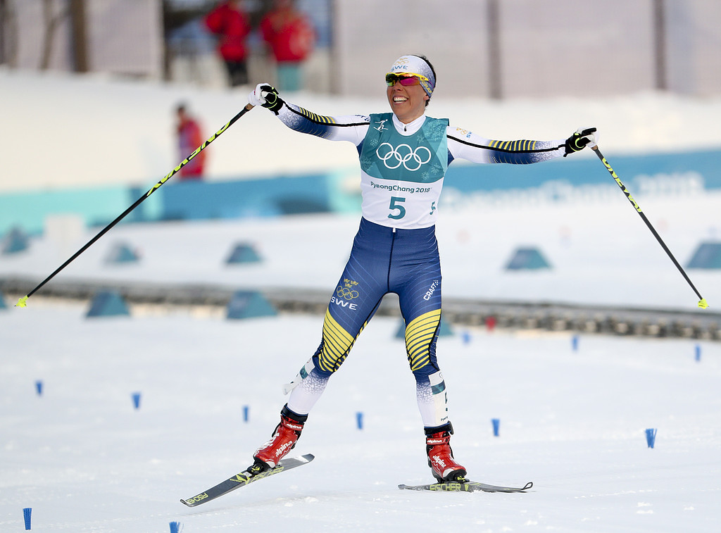 Charlotte Kalla under ett av sina guldlopp. Charlotte Kalla under ett av sina guldlopp.