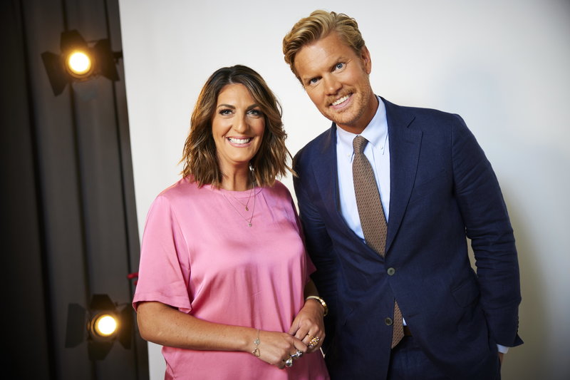 TV4-kollegorna Soraya Lavasani och Martin Järborg. Foto: Fredrik Persson/TT
