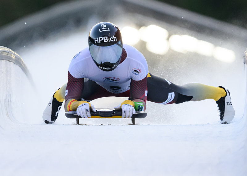 Christopher Grotheer, tysk stjärna i skeleton – en sport som fascinerar Daniel Ståhl. Arkivbild.