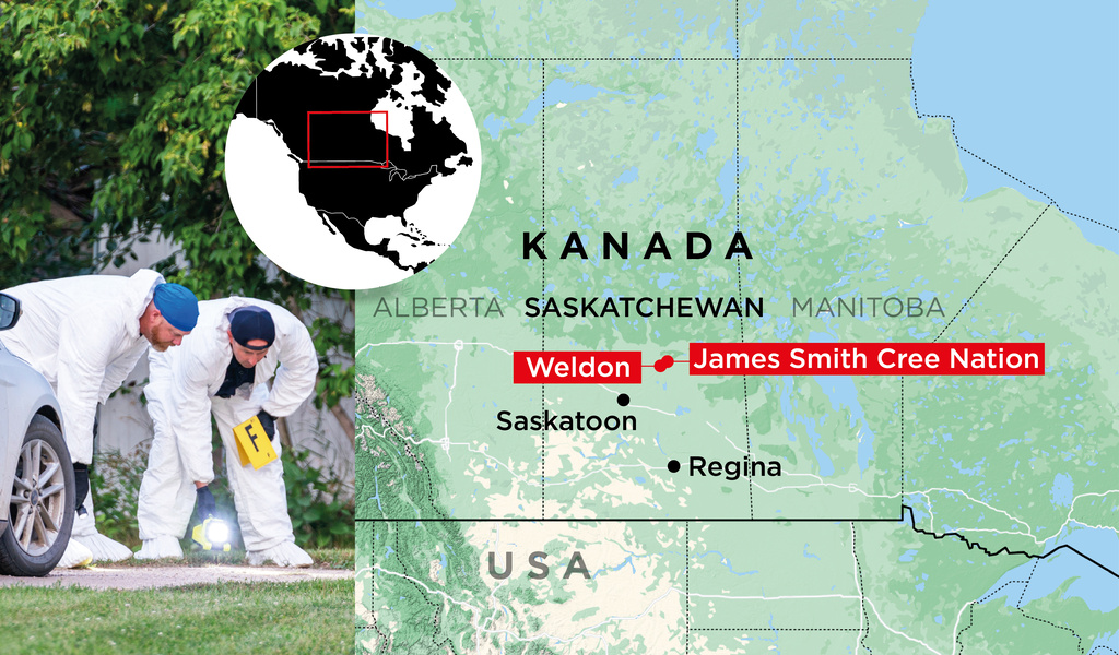 Flera personer dödades i knivattackerna i två samhällen i Kanada.
