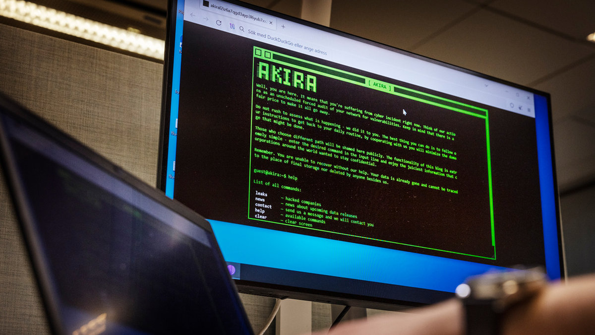 Ryska hackergruppen Akira ligger bakom it-attacken som skapade problem för Filmstaden, Systembolaget och andra. Arkivbild.
