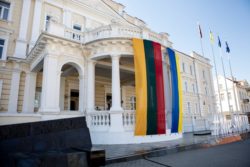 Försvarsdepartementet i Vilnius ligger inrymt i ett pampigt palats.