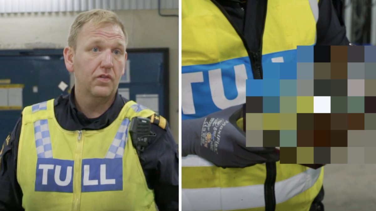 I "Gränsbevakarna Sverige" gör slinter en tullinspektör på handen...