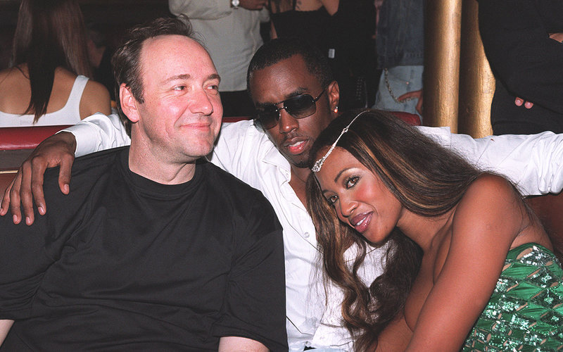 Kevin Spacey, P Diddy och Naomi Campbell Kevin Spacey, P Diddy och Naomi Campbell