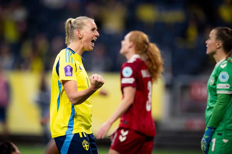 Stina Blackstenius har gjort 38 mål på 116 landskamper. Arkivbild.
