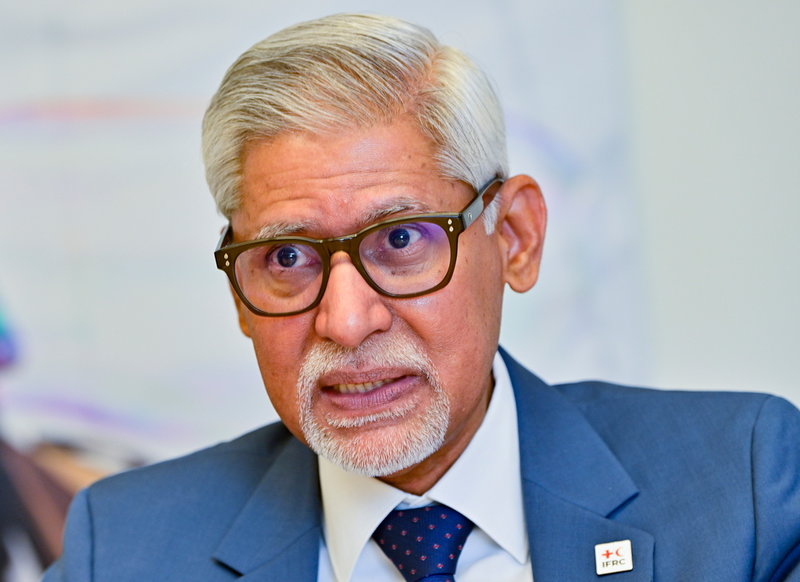 'Jag har aldrig sett den här typen av givmildhet under alla de år som jag har jobbat med humanitärt arbete', säger Jagan Chapagain, generalsekreterare för IFRC, om stödet till Ukraina.