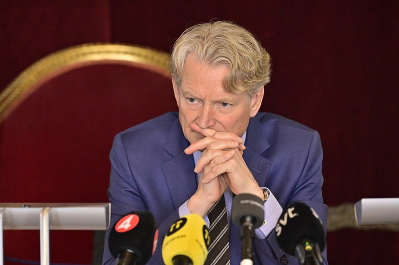 Erik Lindberg, hovrättslagman på Svea hovrätt, vid en pressträff om domen på torsdagen.