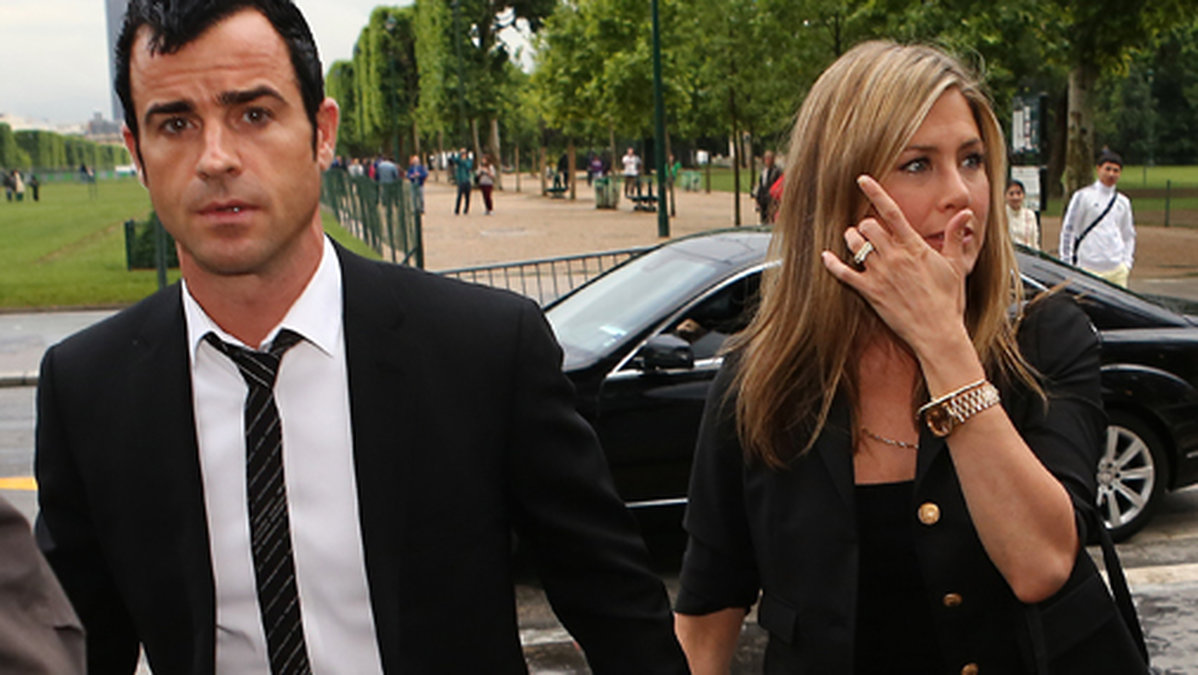 Justin Theroux och Jennifer Aniston i Paris.