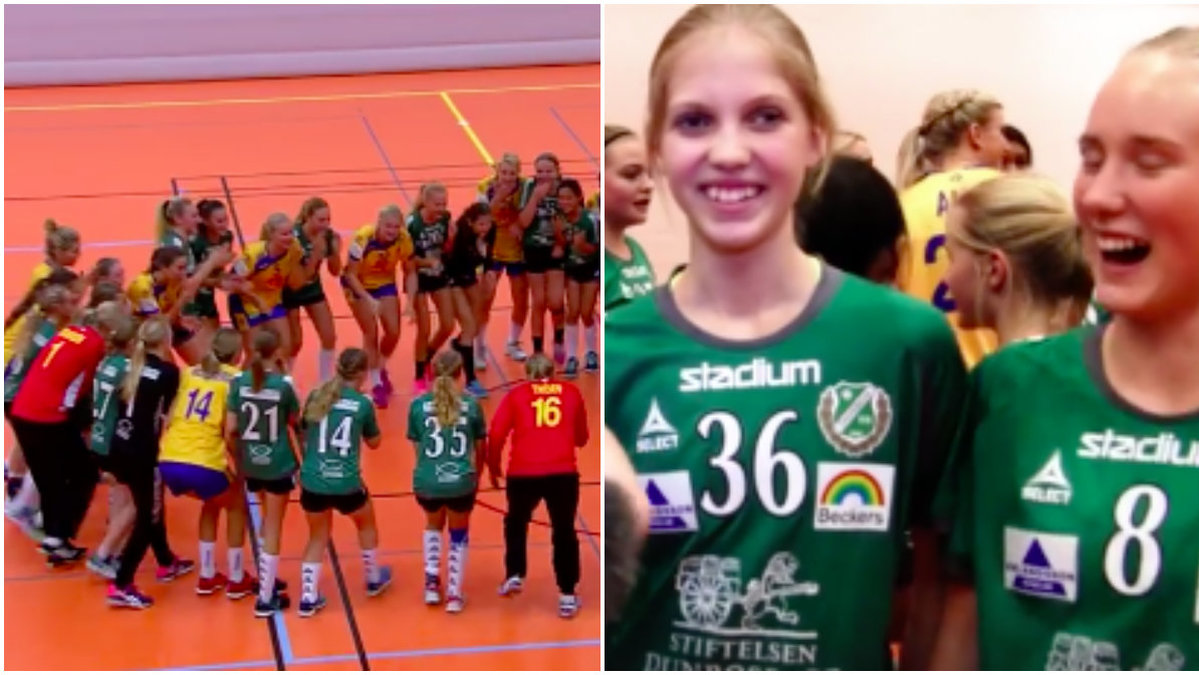 Det svenska damlandslaget överraskade spelarna i Önnereds F03-lag. 