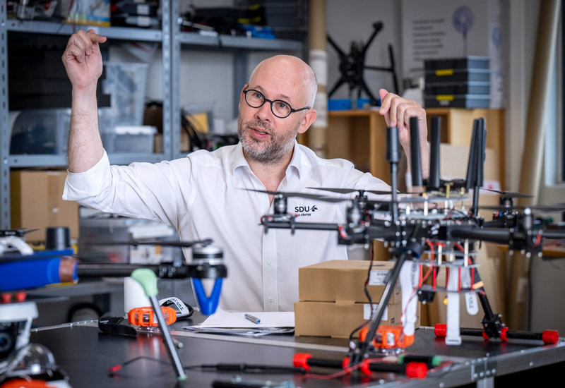 Professor Ulrik Pagh Schultz Lundquist, chef för Syddansk universitets UAS center. Odense har blivit ett drönarnav som lockar internationella studenter, företag och även danska försvaret.