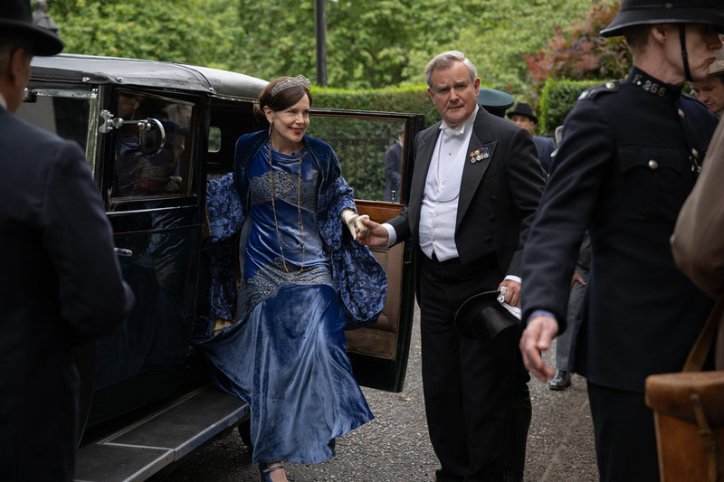 Elizabeth McGovern och Hugh Bonneville som Cora och Robert Grantham i "Downton Abbey: The grand finale".