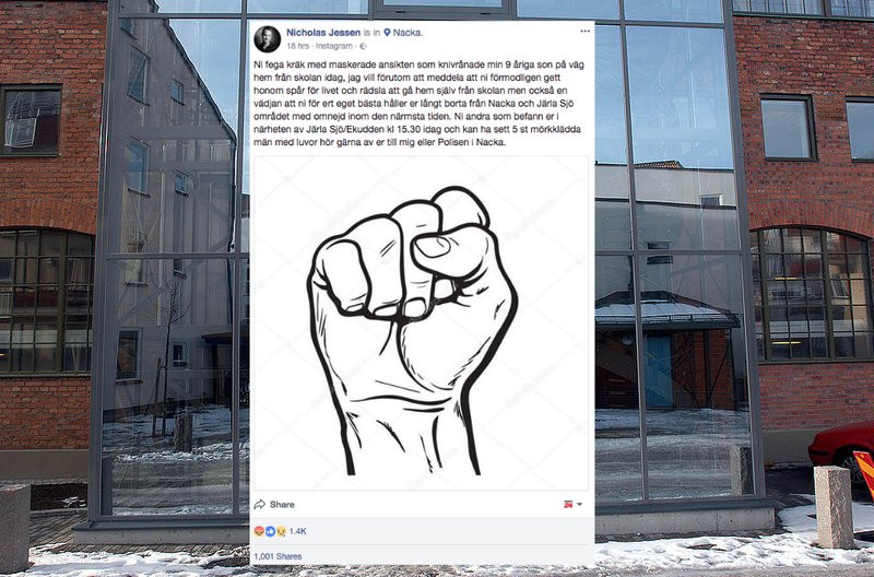 Pappans inlägg Facebook rån Nacka